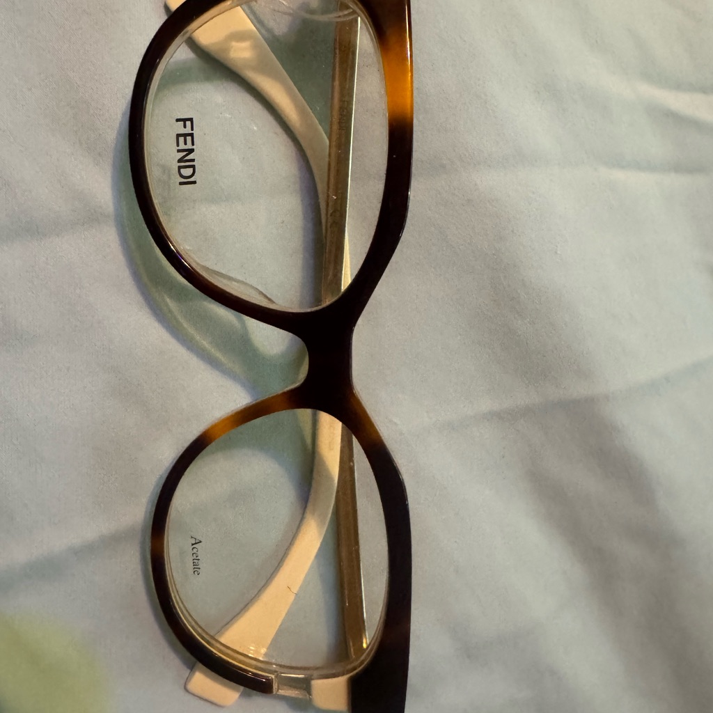 Fendi Brown Tortoiseshell Glasses Cat-Eye Design